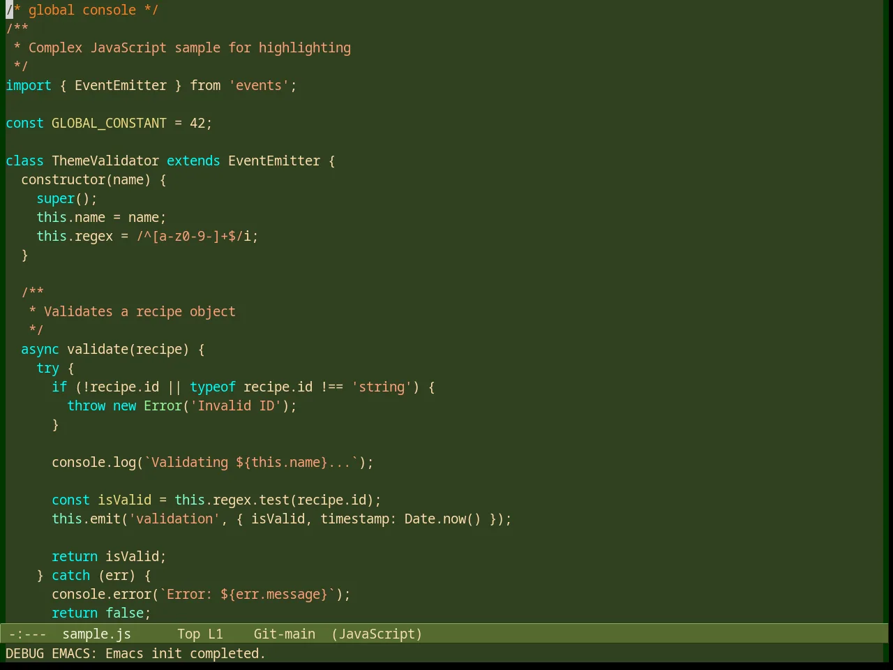 Robin Hood Theme in javascript-mode