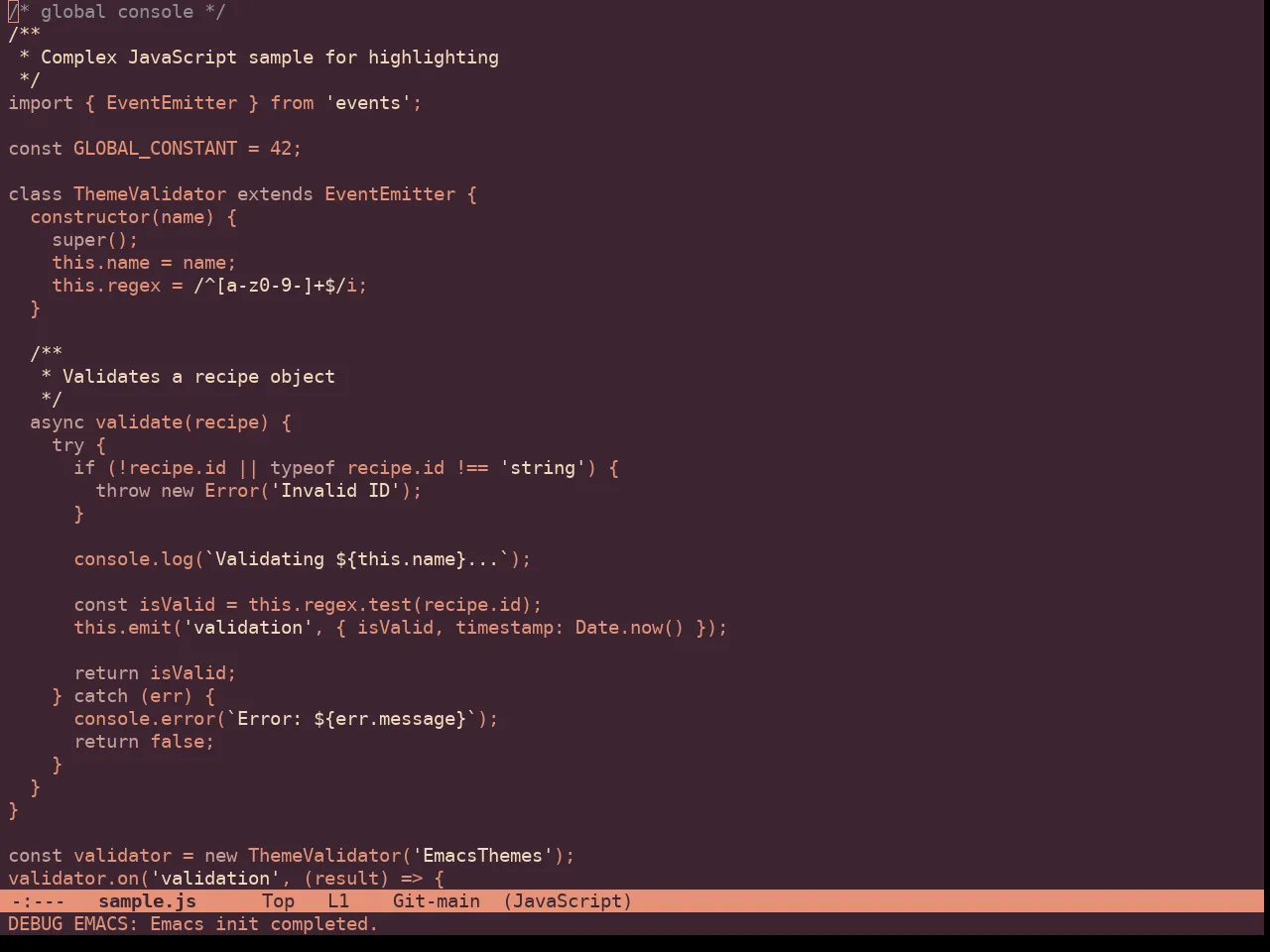 Roseline Theme in javascript-mode