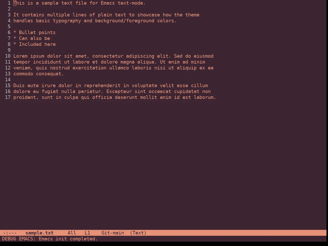 Roseline Theme in text-mode
