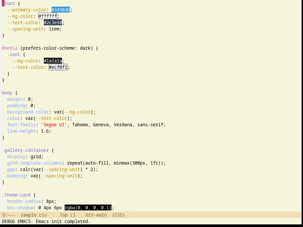 Rotor Theme in css-mode