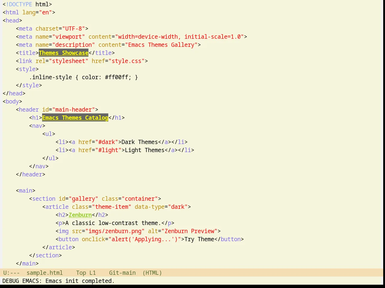 Rotor Theme in html-mode