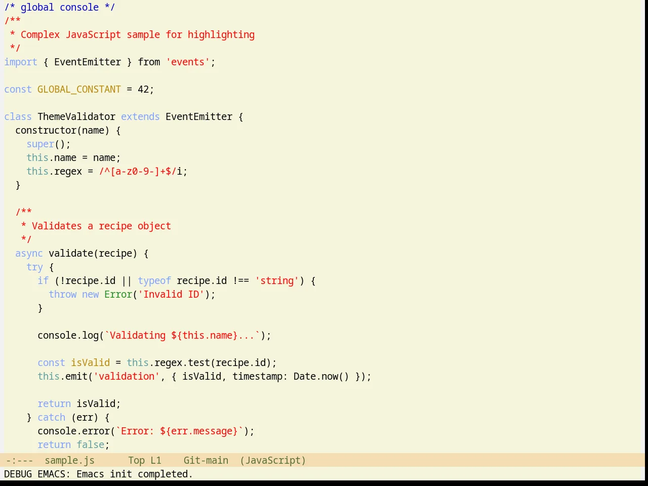 Rotor Theme in javascript-mode
