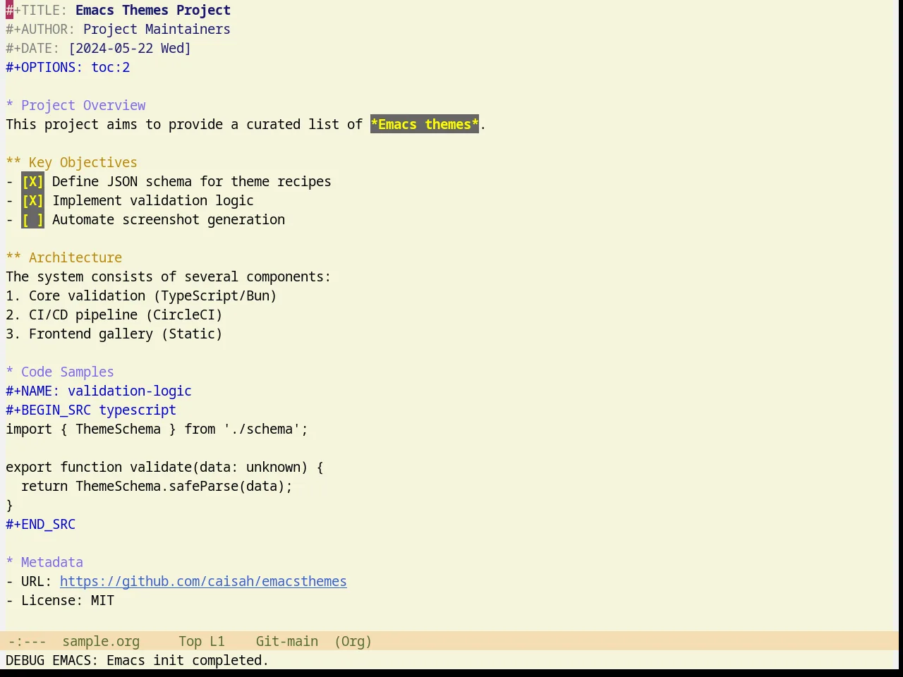 Rotor Theme in org-mode