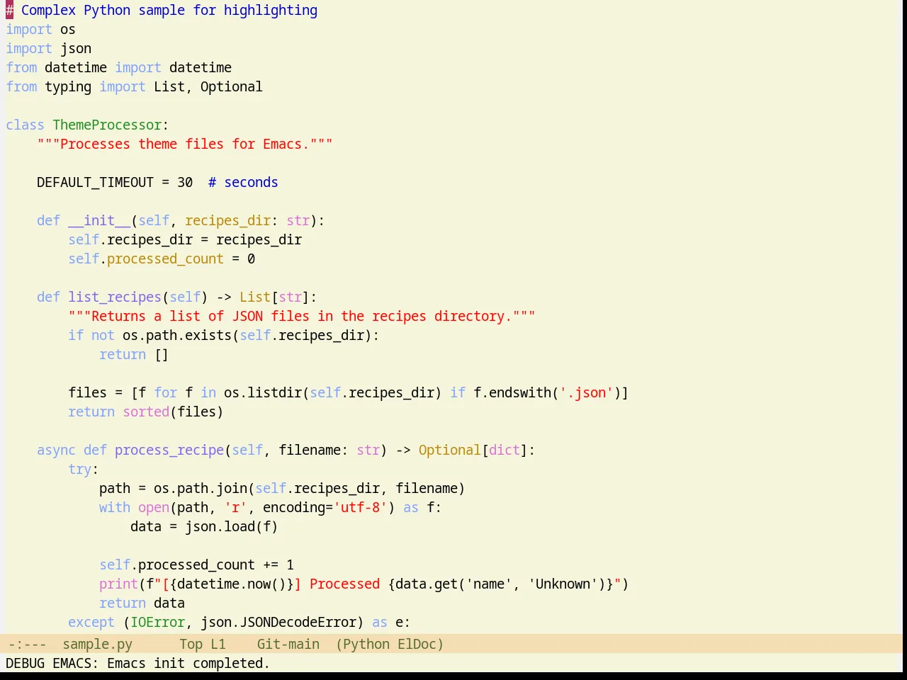 Rotor Theme in python-mode