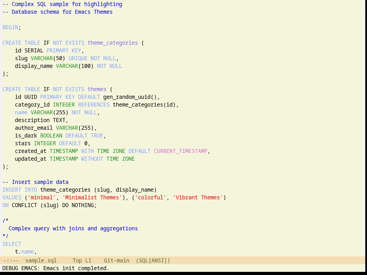 Rotor Theme in sql-mode