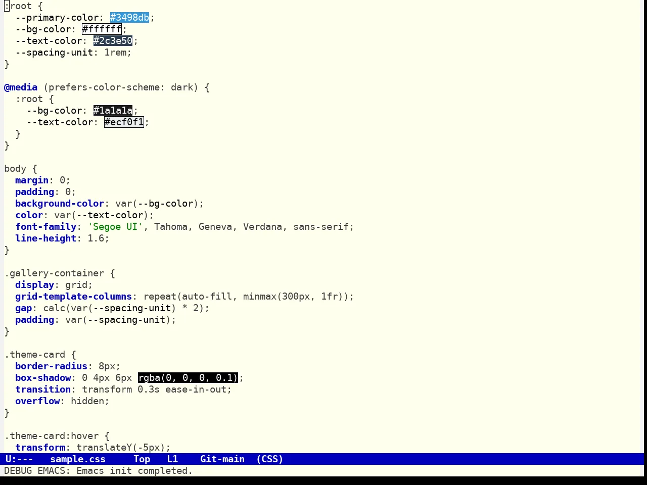 Royal Hemlock Theme in css-mode