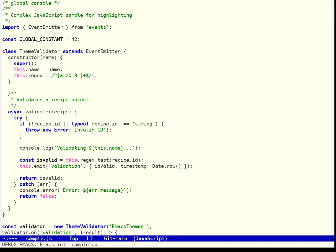 Royal Hemlock Theme in javascript-mode