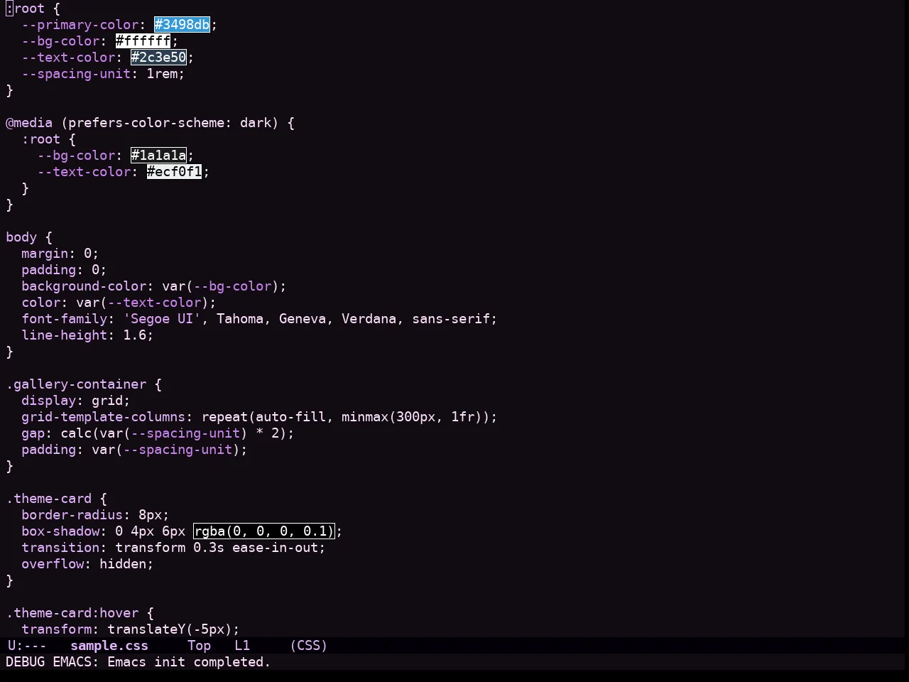 Sakura Theme in css-mode
