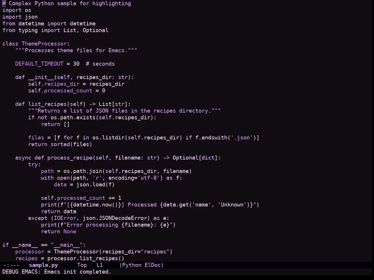 Sakura Theme in python-mode