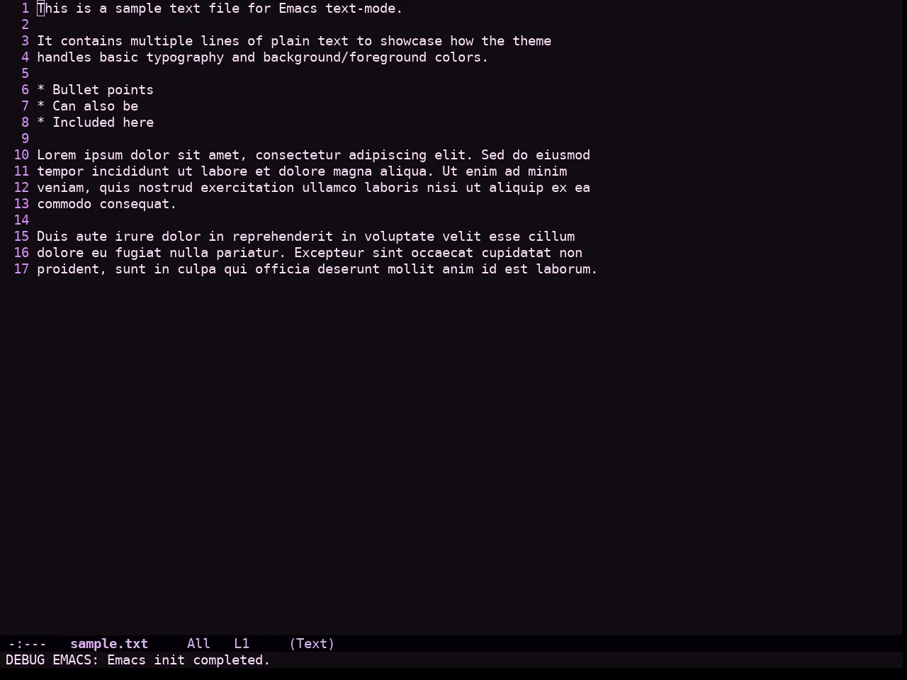 Sakura Theme in text-mode