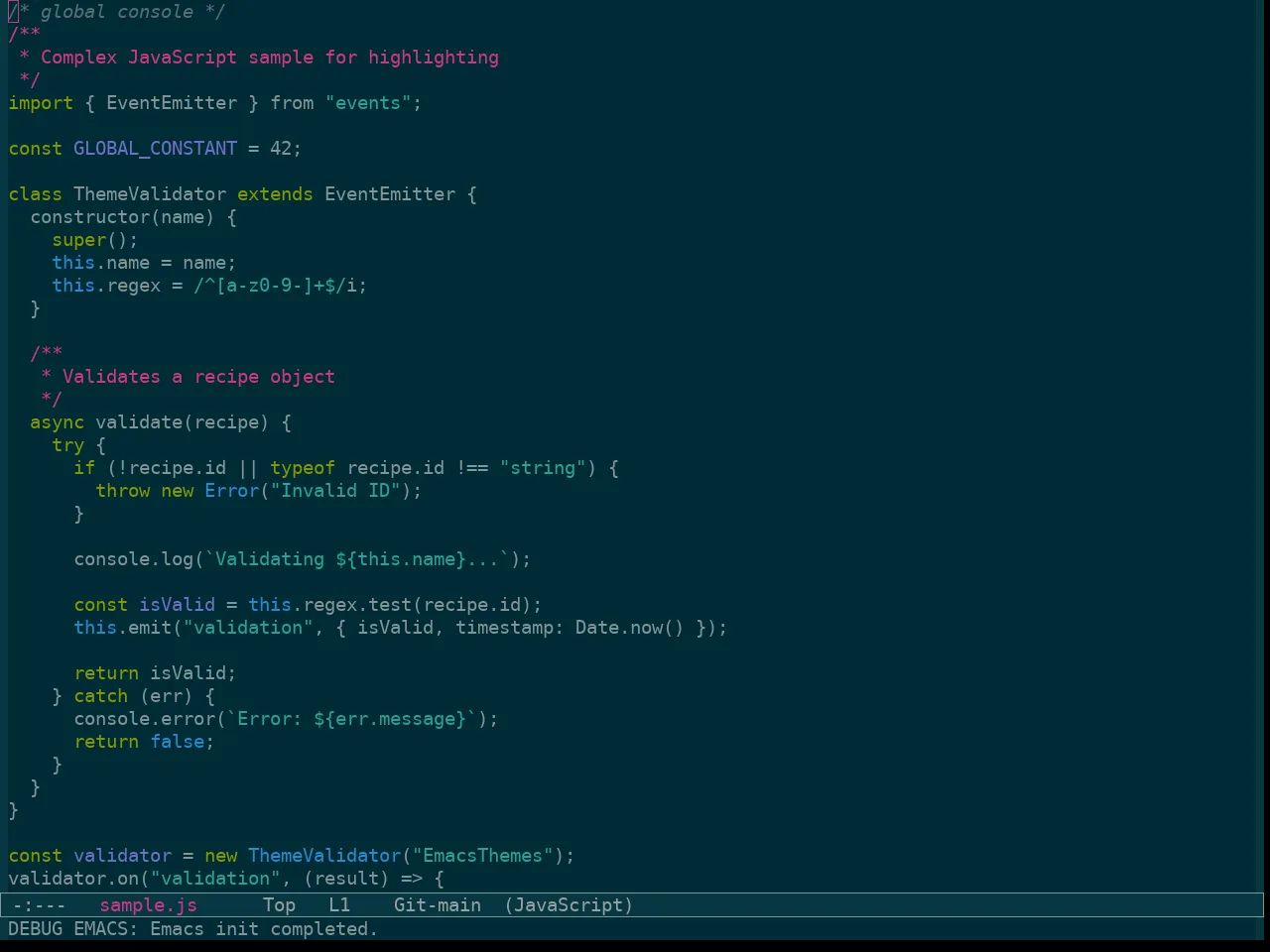Sanityinc Solarized Dark in javascript-mode