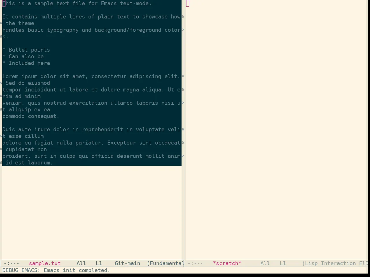 Sanityinc Solarized Light in fundamental-mode