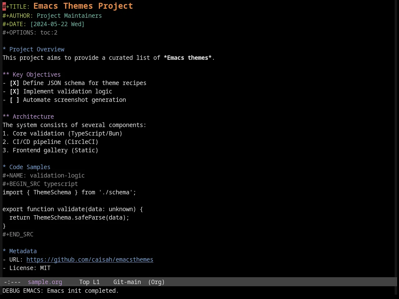 Sanityinc Tomorrow Bright in org-mode