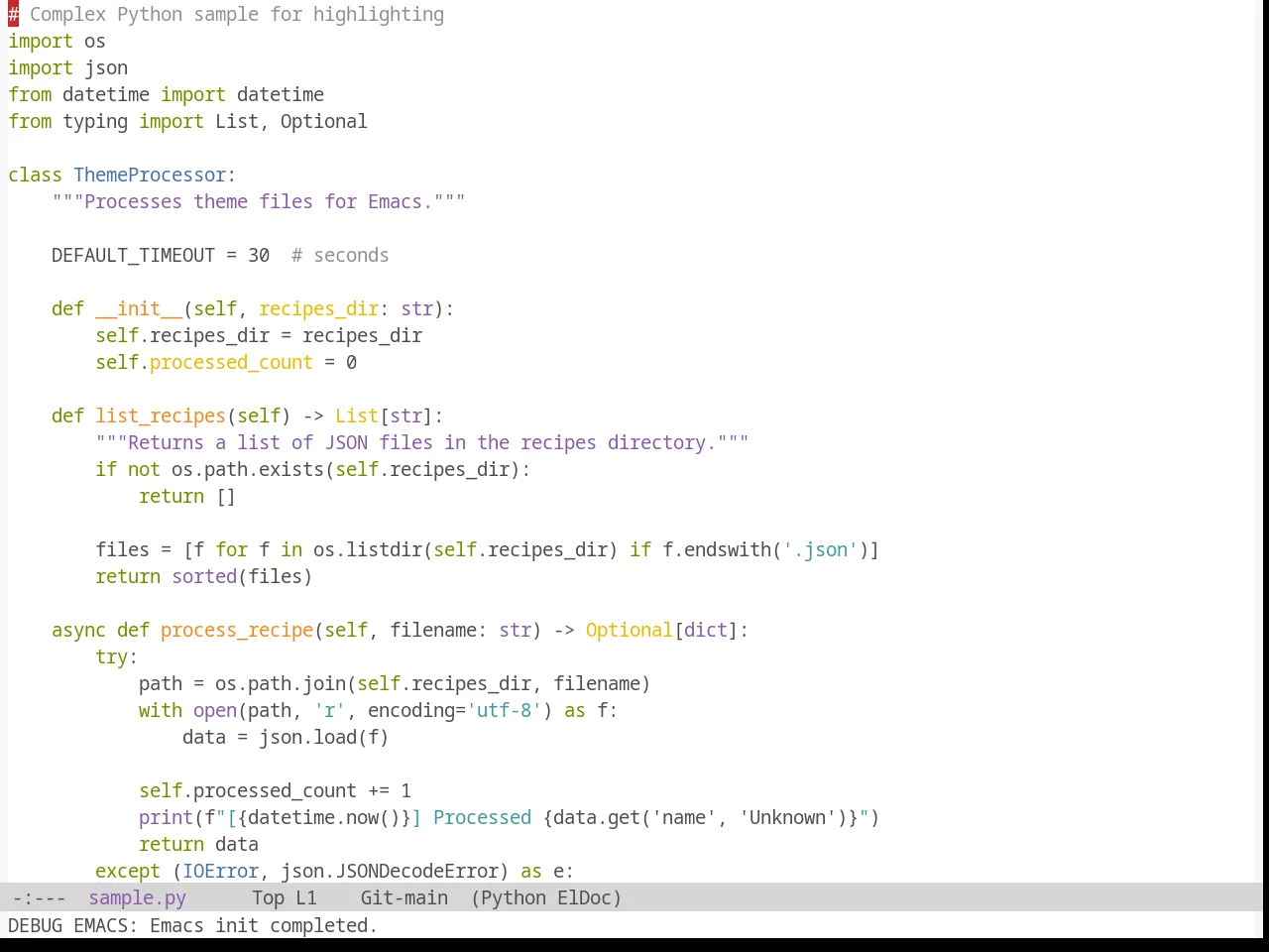 Sanityinc Tomorrow Day in python-mode