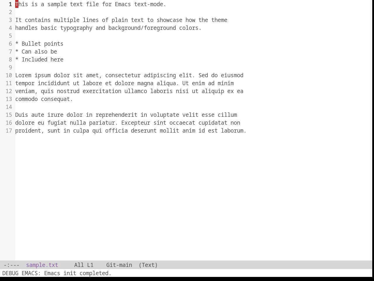 Sanityinc Tomorrow Day in text-mode