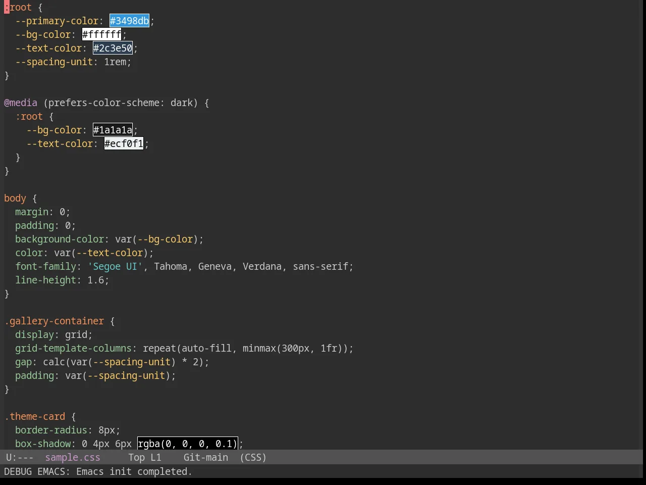 Sanityinc Tomorrow Eighties in css-mode
