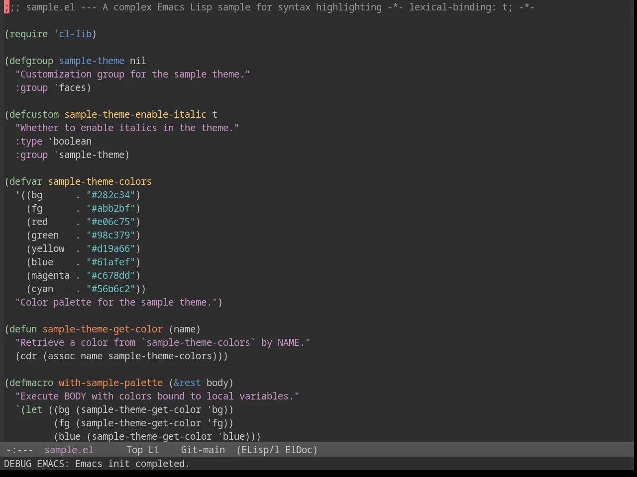 Sanityinc Tomorrow Eighties in emacs-lisp-mode