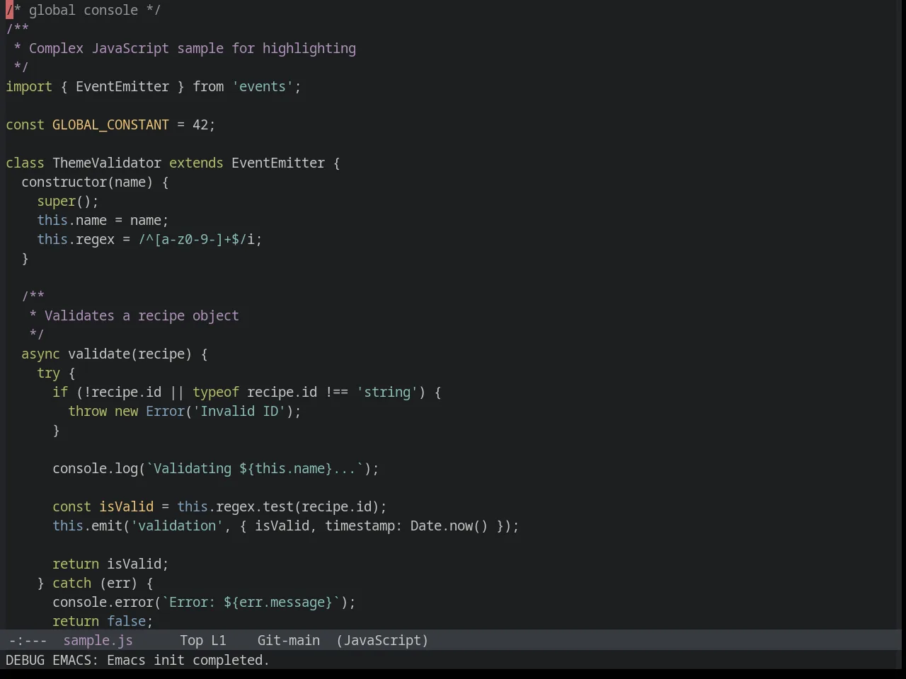 Sanityinc Tomorrow night in javascript-mode