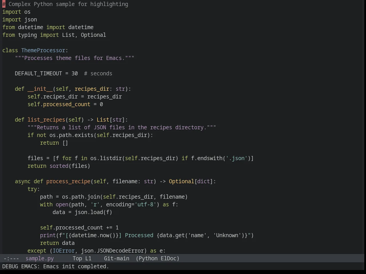 Sanityinc Tomorrow night in python-mode