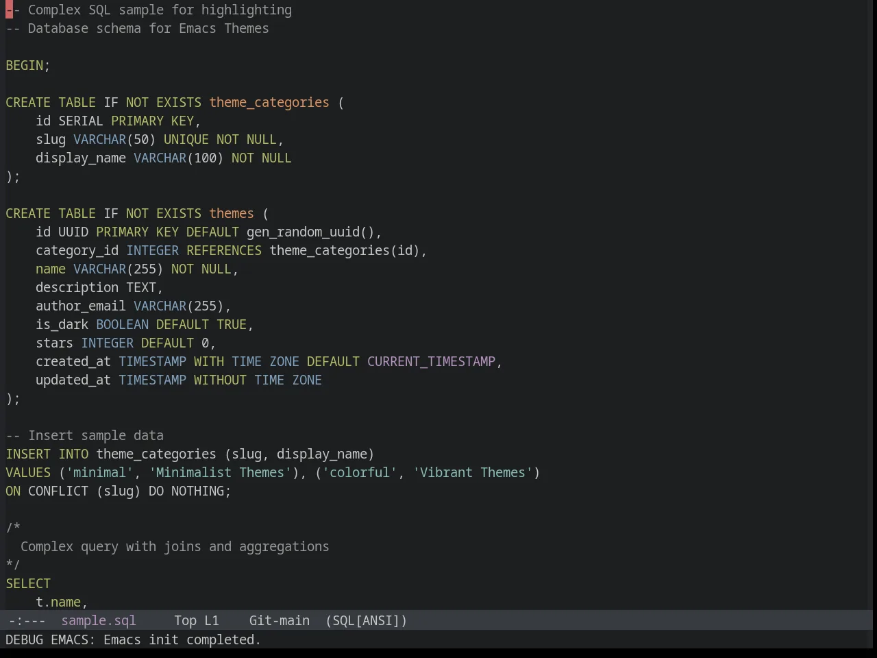 Sanityinc Tomorrow night in sql-mode