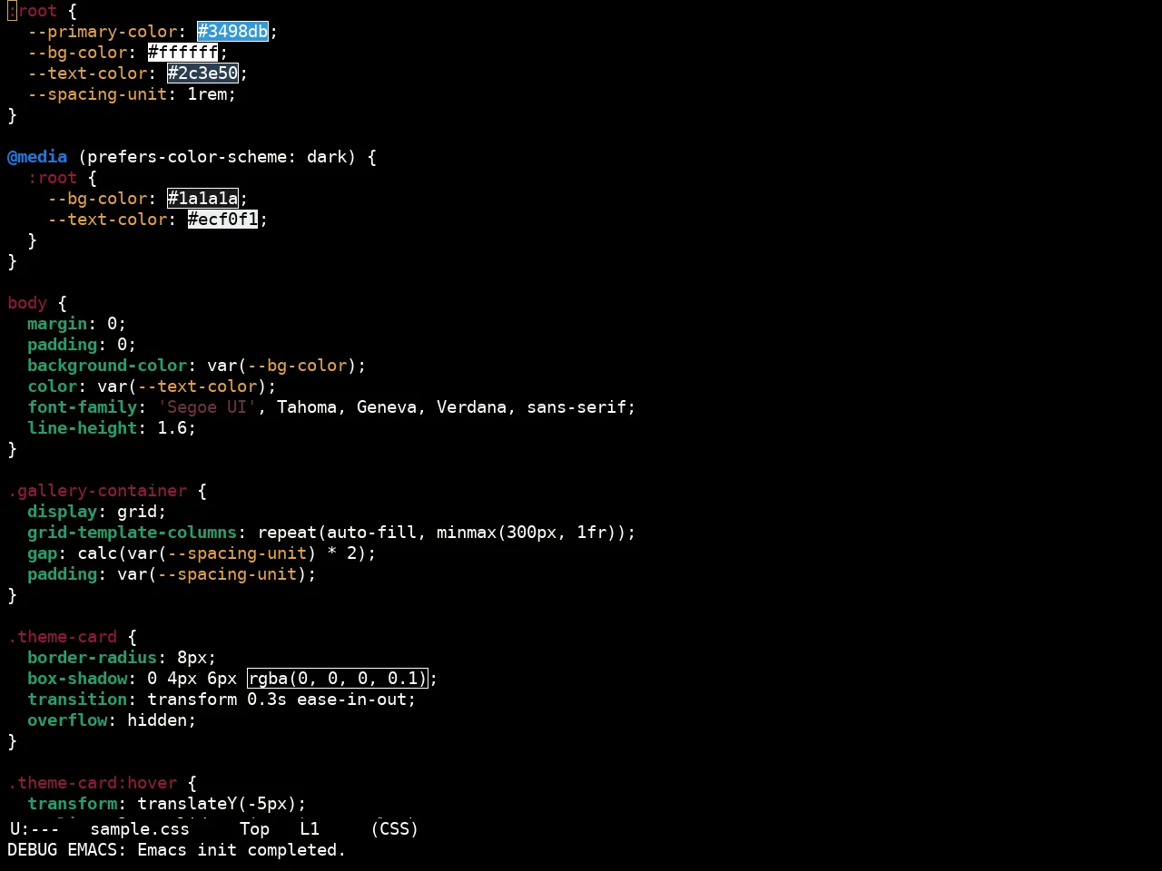 Sculpture Themes Dark Theme in css-mode