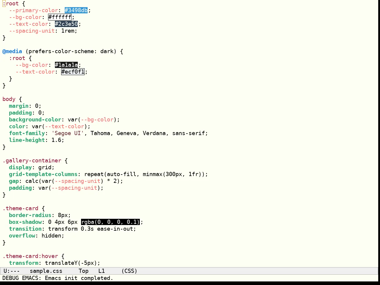 Sculpture Themes Light Theme in css-mode