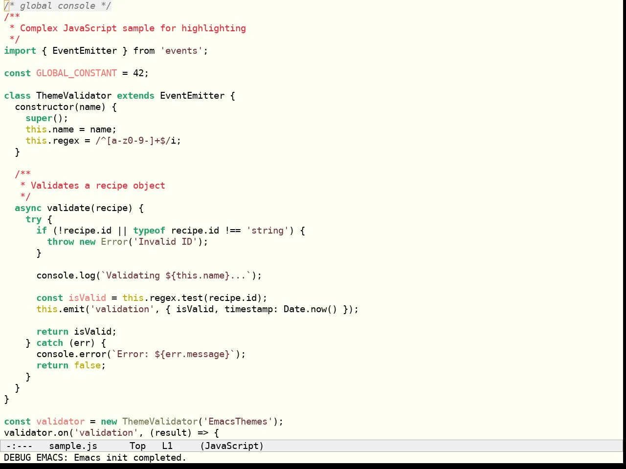 Sculpture Themes Light Theme in javascript-mode