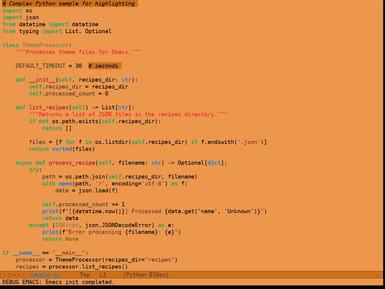 Sculpture Themes Pastel Theme in python-mode