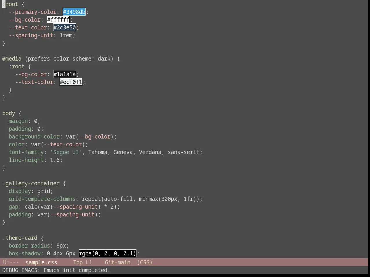 Seoul256 Theme in css-mode