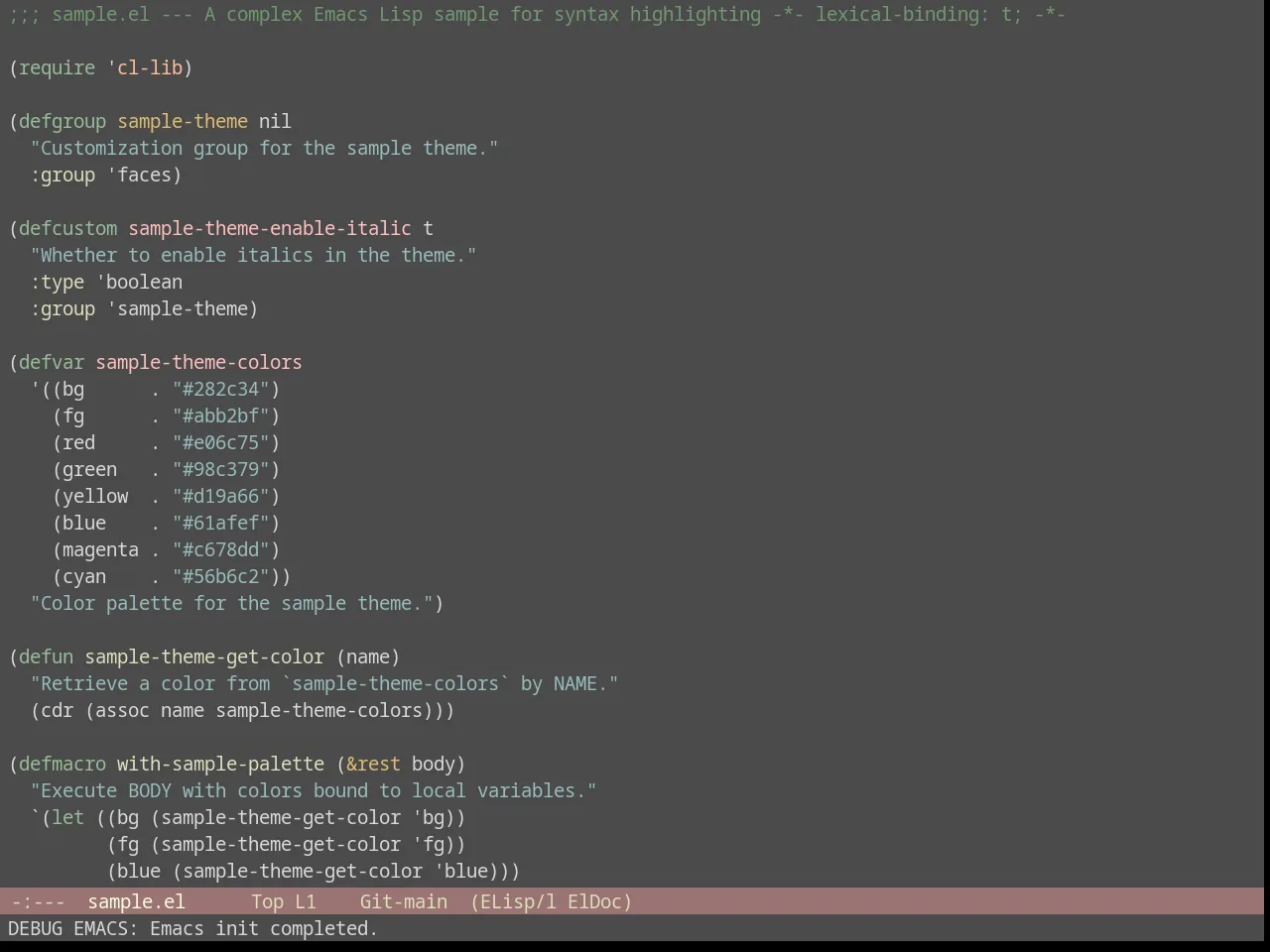 Seoul256 Theme in emacs-lisp-mode
