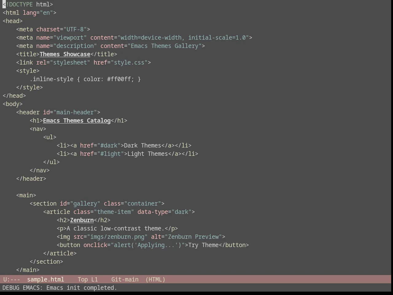 Seoul256 Theme in html-mode