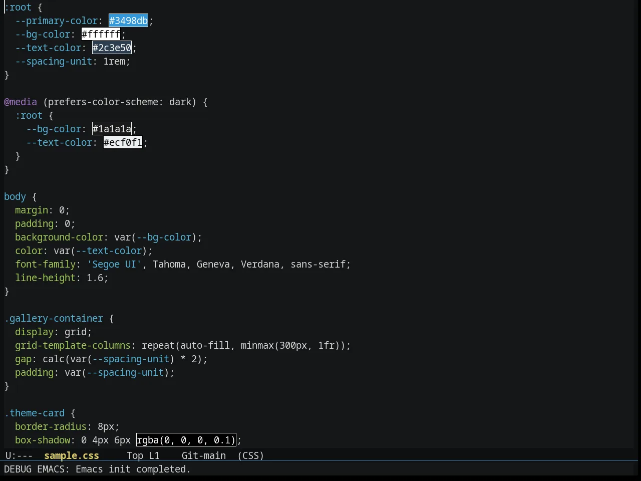Seti Theme in css-mode