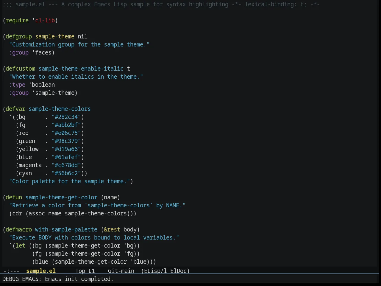 Seti Theme in emacs-lisp-mode