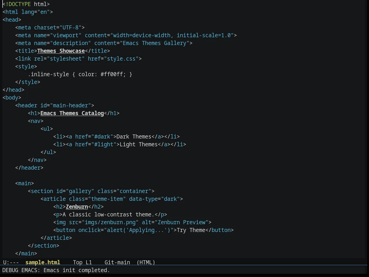 Seti Theme in html-mode