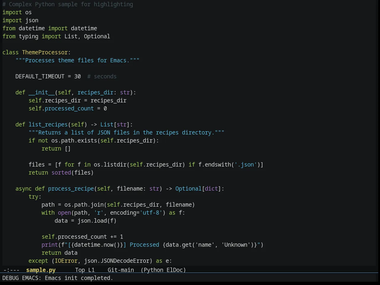Seti Theme in python-mode