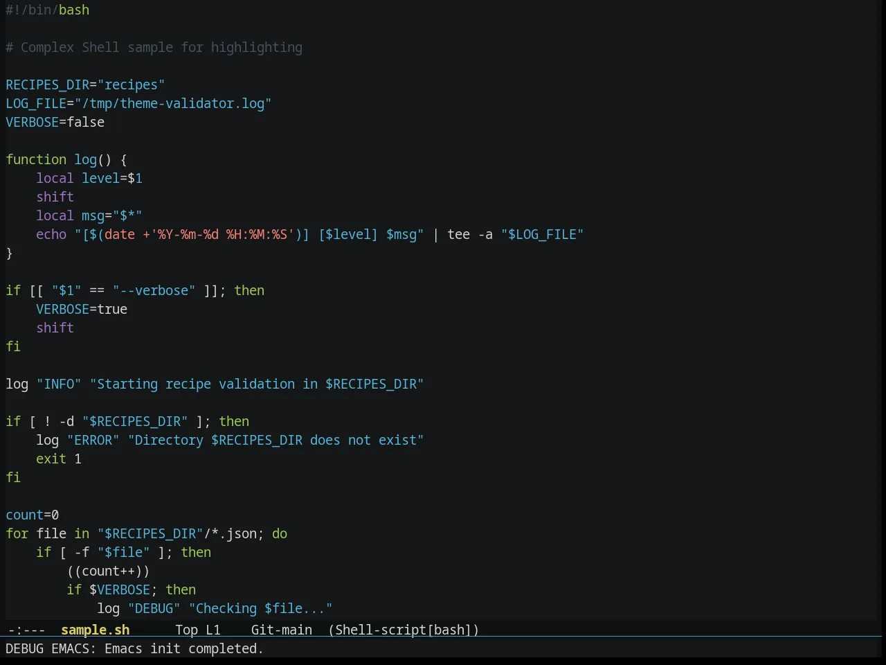 Seti Theme in sh-mode