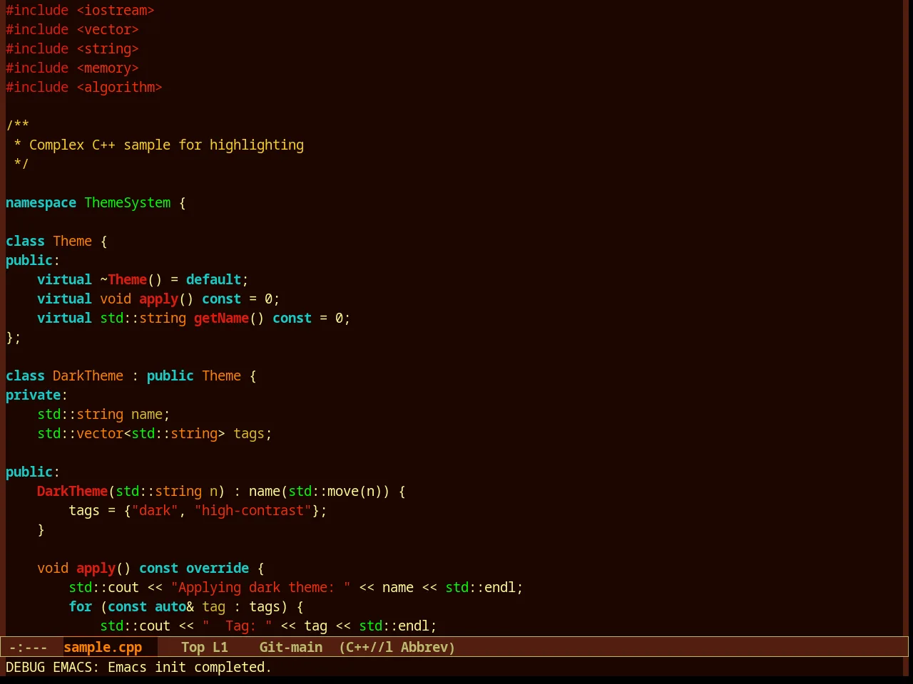 Seventies Theme in c++-mode