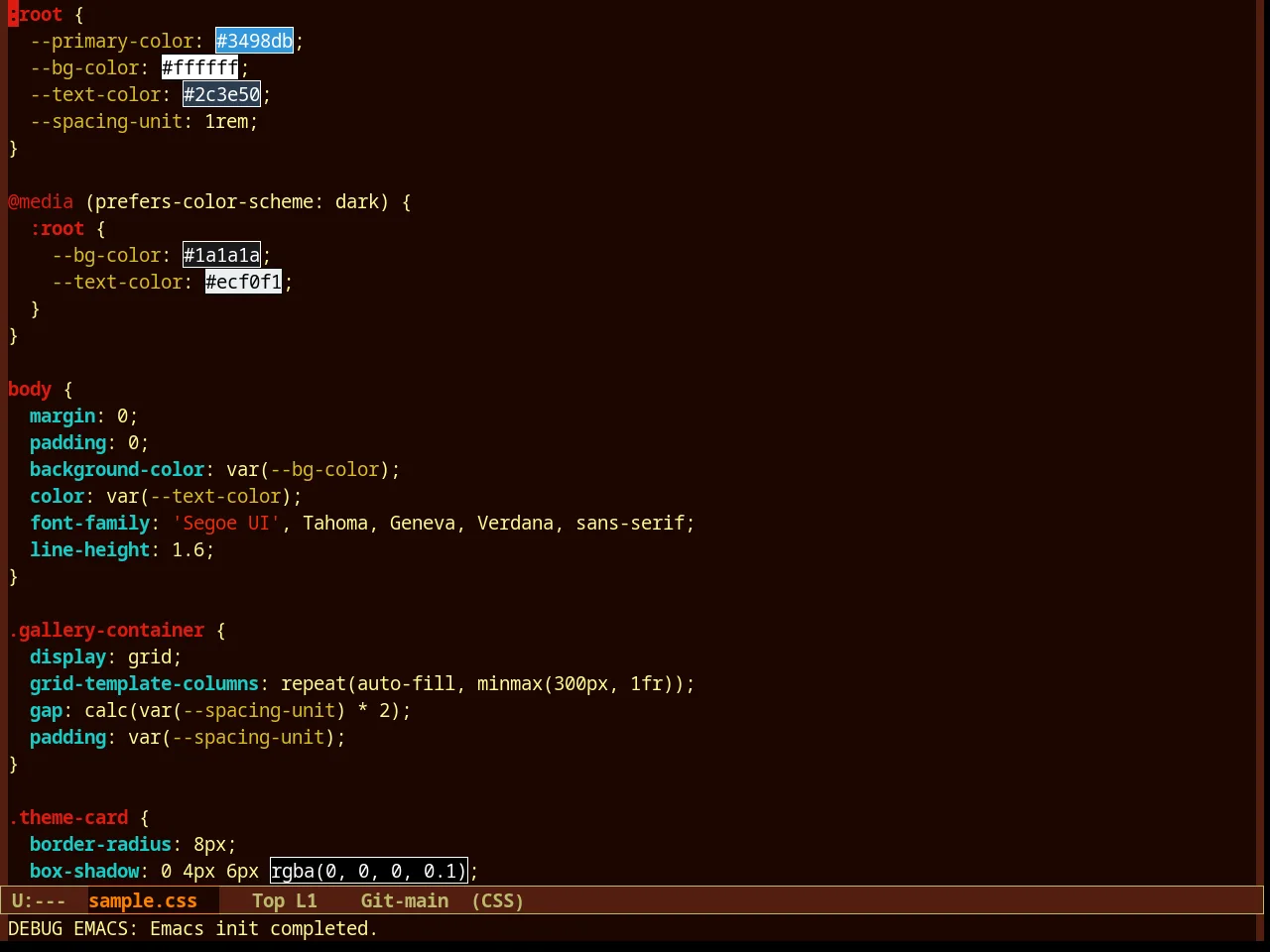 Seventies Theme in css-mode