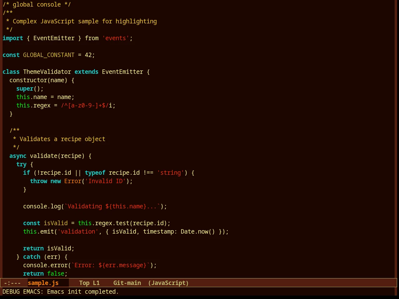 Seventies Theme in javascript-mode