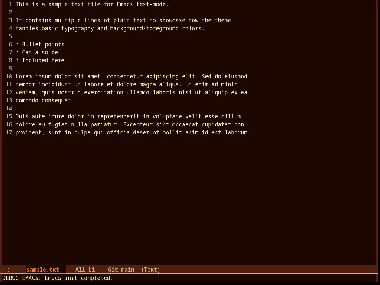 Seventies Theme in text-mode