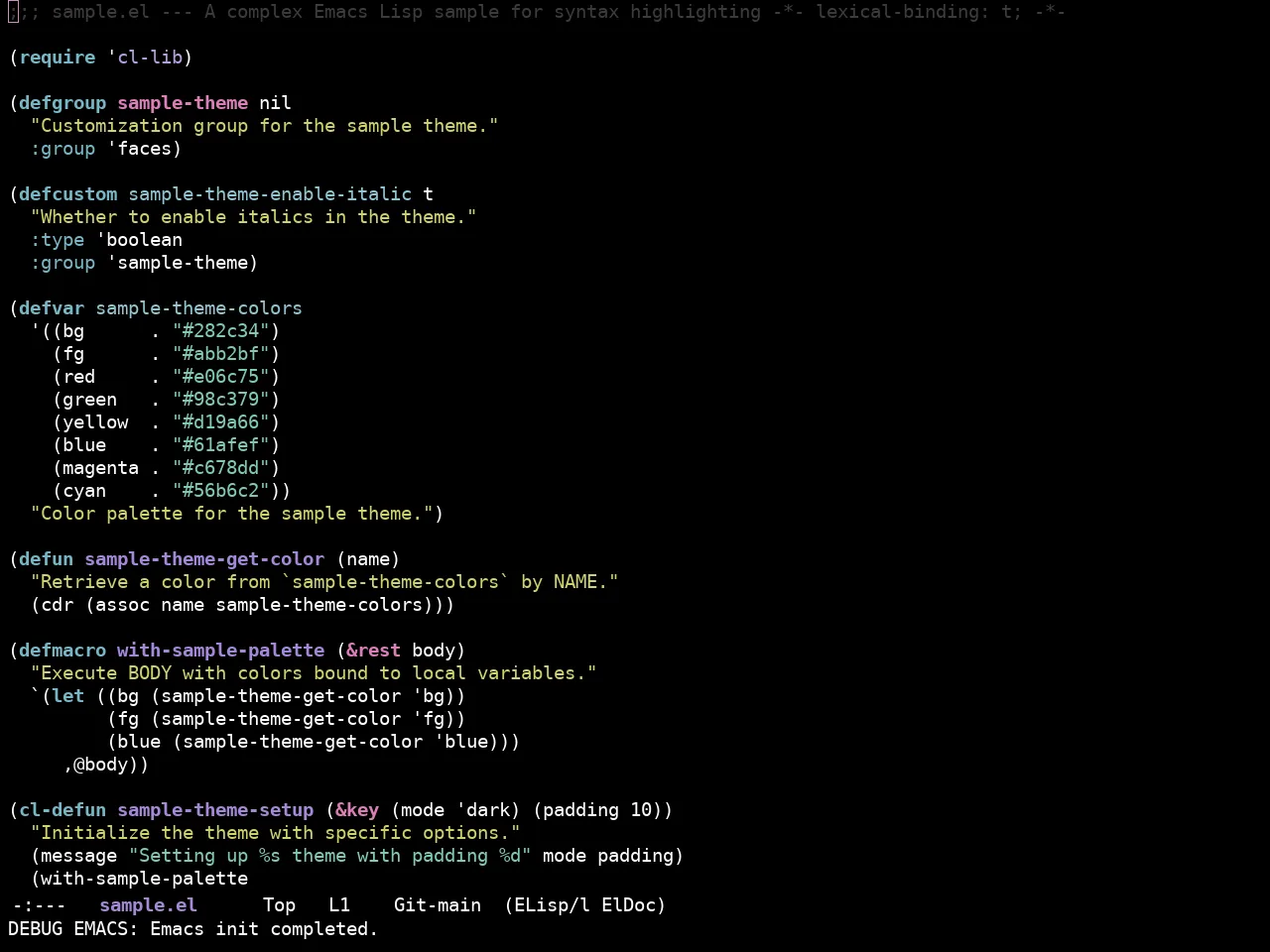 Ewal Sexy Astromouse Theme in emacs-lisp-mode