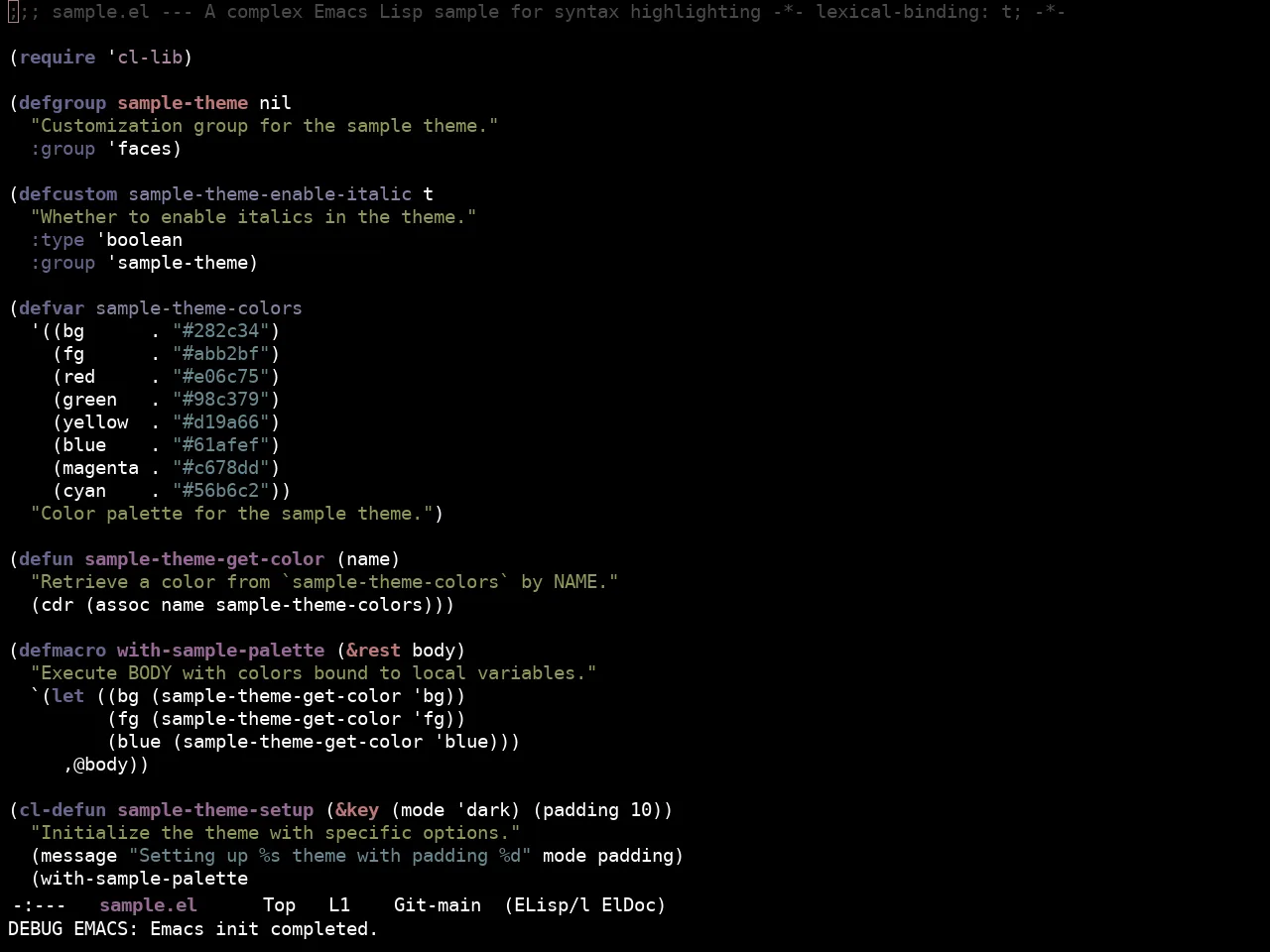 Ewal Sexy Bitmute Theme in emacs-lisp-mode