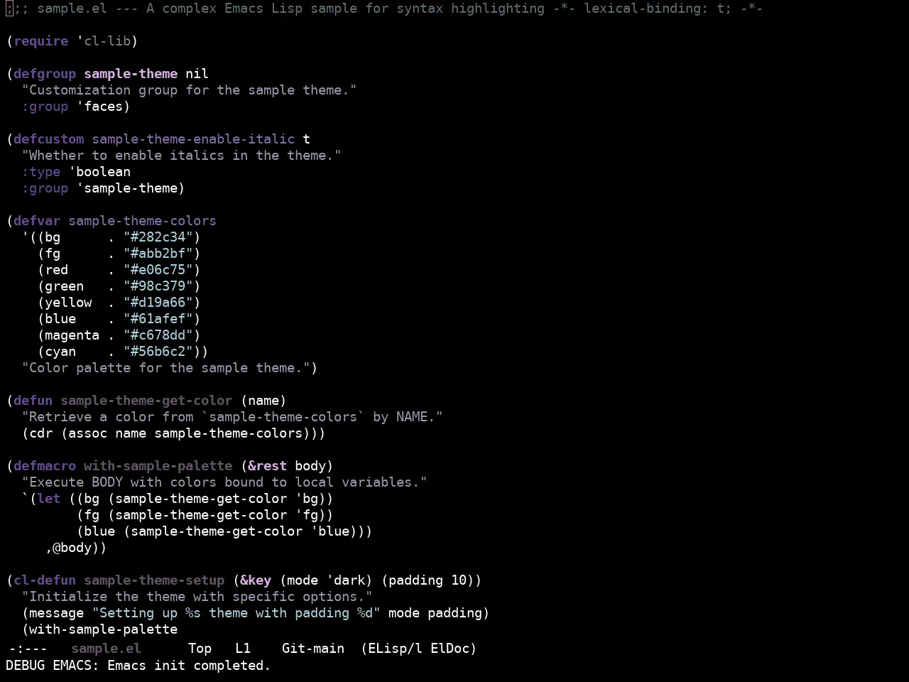 Ewal Sexy Cloud Theme in emacs-lisp-mode