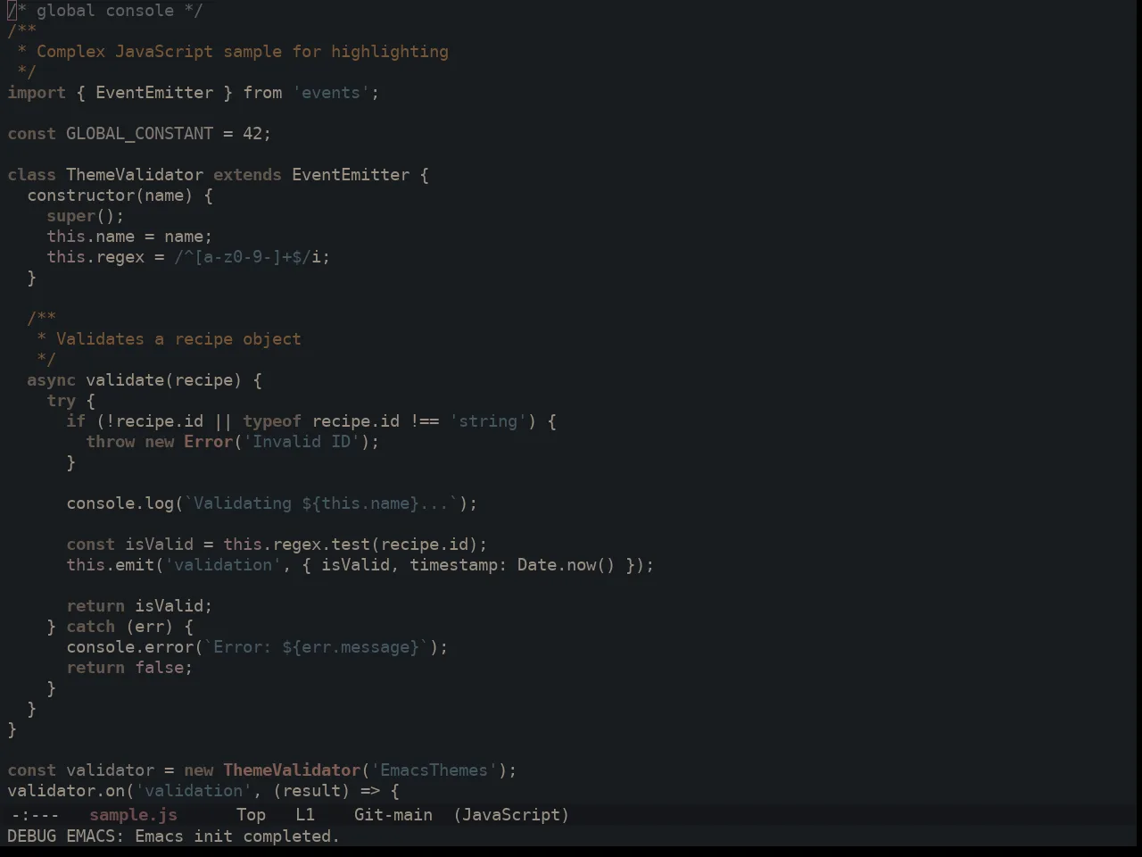 Ewal Sexy Dawn Theme in javascript-mode