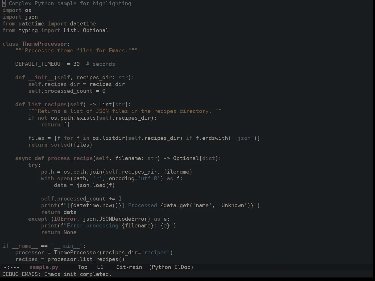 Ewal Sexy Dawn Theme in python-mode