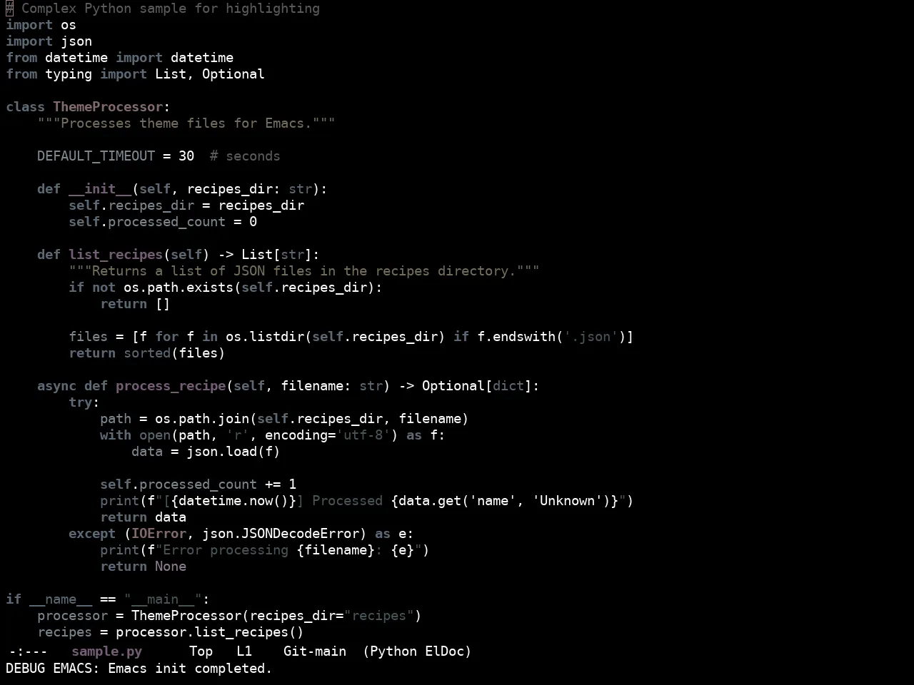 Ewal Sexy Deafened Theme in python-mode