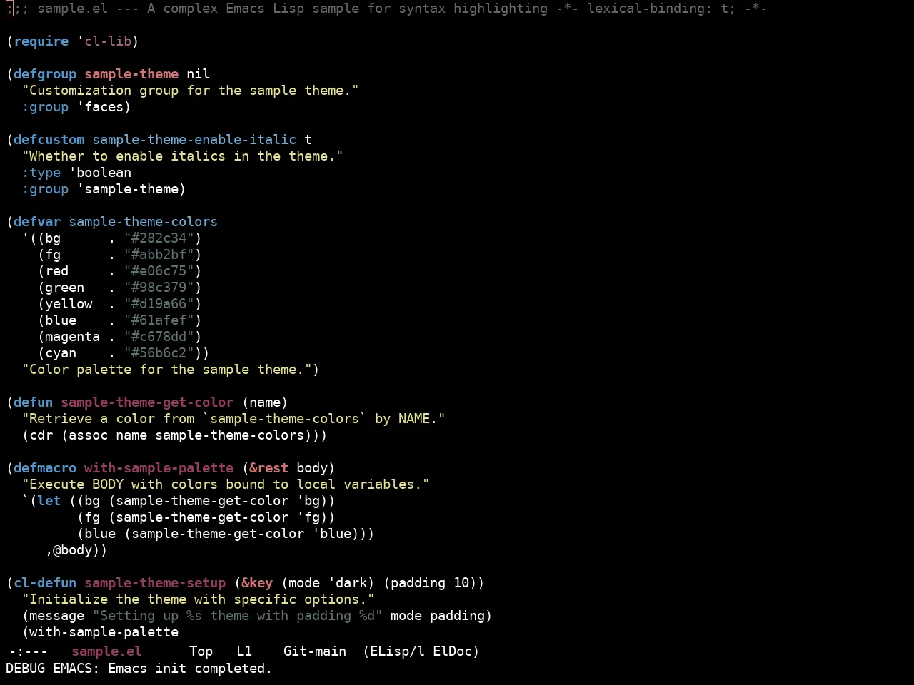 Ewal Sexy Derp Theme in emacs-lisp-mode