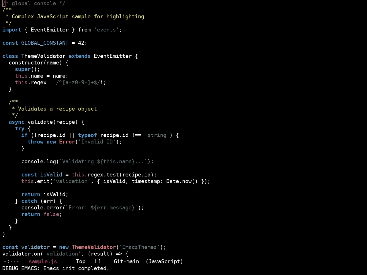 Ewal Sexy Derp Theme in javascript-mode