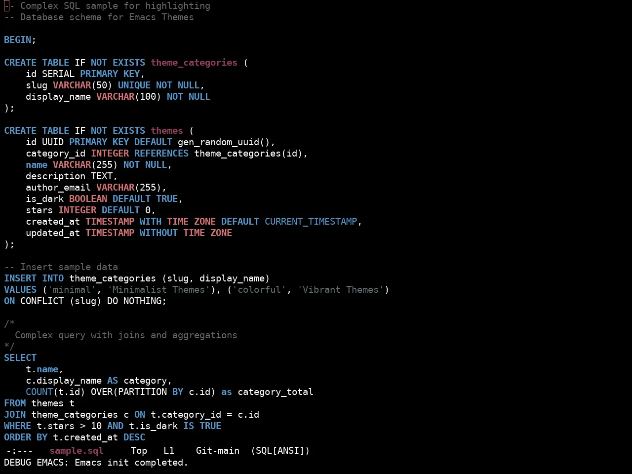 Ewal Sexy Derp Theme in sql-mode