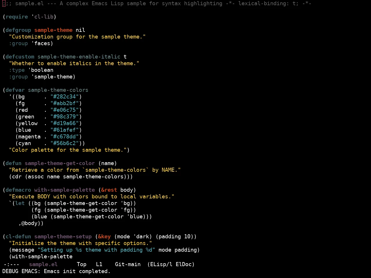 Ewal Sexy Digerati Theme in emacs-lisp-mode